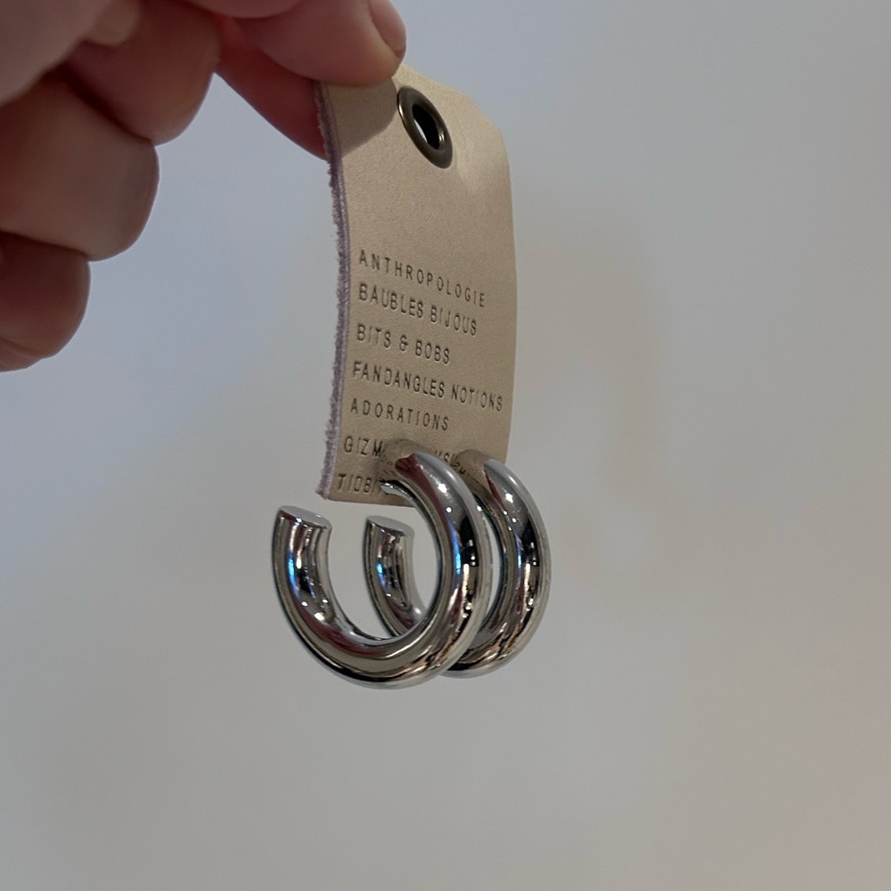 Anthropologie Tube Large Hoop Earrings. Never worn!